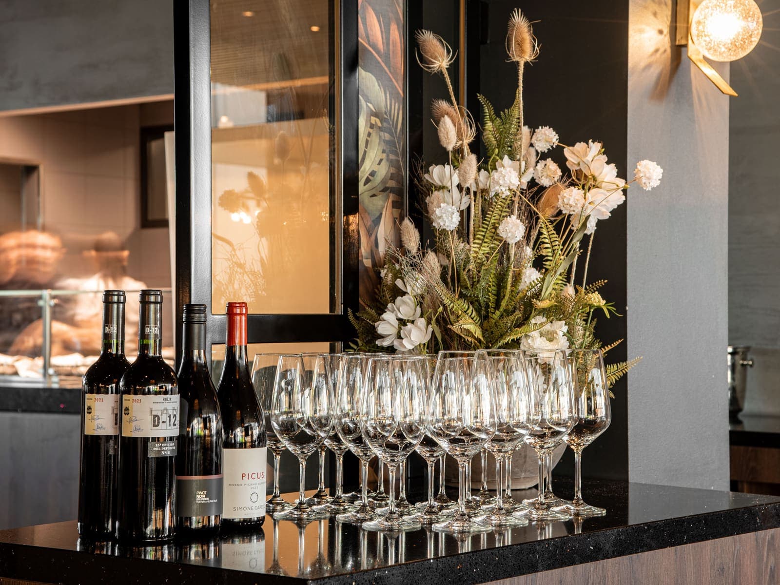 Bar-Aufbau im Restaurant Vivace